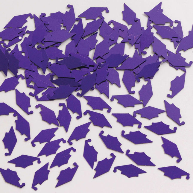 Mortarboards Graduation Confetti - Purple - SKU:024019- - UPC:073525663982 - Party Expo