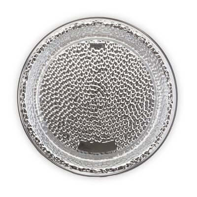 Mozaik Hammered Platter Silver - 16" - SKU:10030381 - UPC:039982034161 - Party Expo