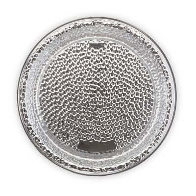 Mozaik Hammered Platter Silver - 16" Party Expo  