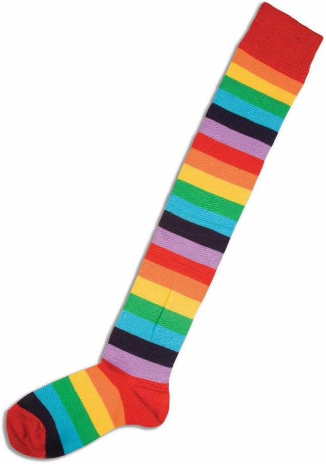 Multicolor Knee High Clown Socks for Adults - SKU:64402 - UPC:721773644023 - Party Expo