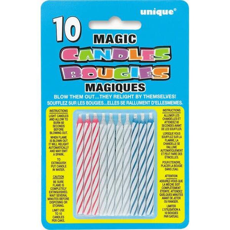 Multicolor Magic Birthday Candle (10ct) - SKU:9805M - UPC:011179980536 - Party Expo