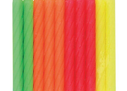 Multicolor Neon Birthday Candles (20ct) - SKU:1917MC - UPC:011179191734 - Party Expo