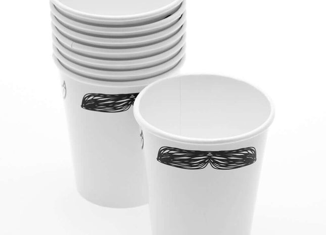 Mustache Party 9oz. Cups - SKU:5P-3/3/5306 - UPC:886102356005 - Party Expo