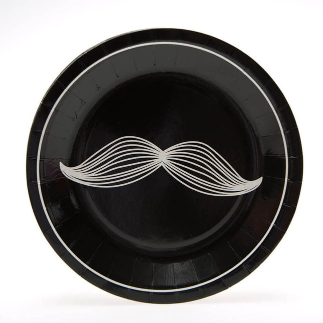 Mustache Party Dessert Plates - SKU:5P- 3/5304 - UPC:886102355978 - Party Expo