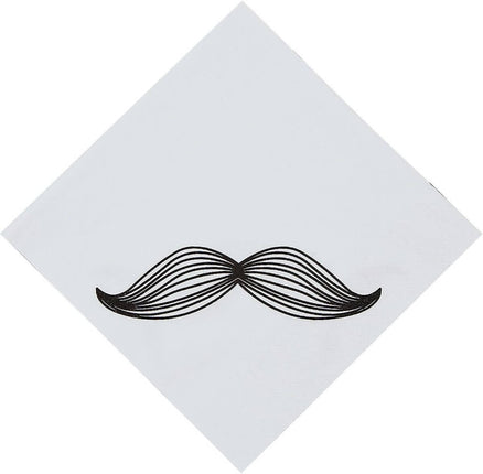 Mustache Party Lunch Napkins (16ct) - SKU:5P-3/5303 - UPC:886102355961 - Party Expo