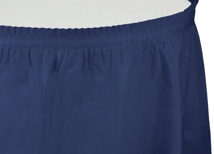 Navy Plastic Table Skirt - SKU:10036 - UPC:073525025971 - Party Expo