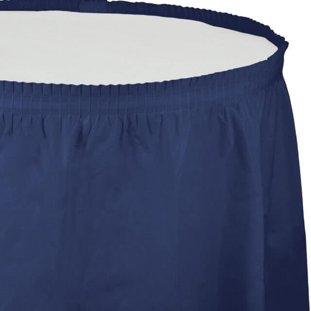 Navy Plastic Table Skirt - SKU:10036 - UPC:073525025971 - Party Expo