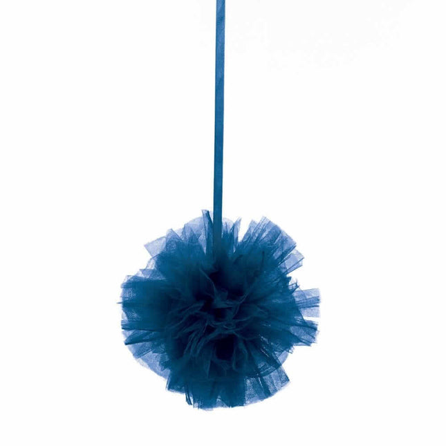 Navy Tulle Pom Pom Decoration - SKU: - UPC:886102803370 - Party Expo