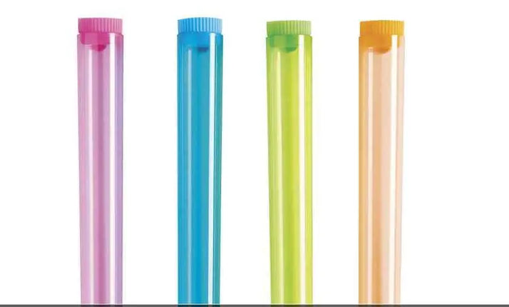 Neon Plastic Test Tube Shot Glasses. with Caps - 12 count - Party Expo