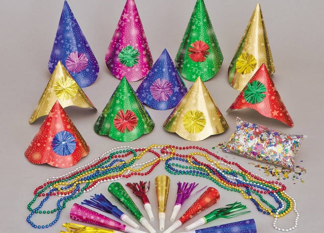 New Year's Eve Multi-Color Party Supply Sets - SKU:15552 - UPC:011179155521 - Party Expo