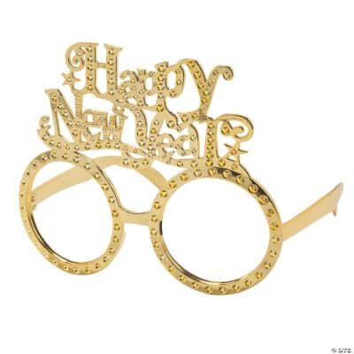 New Years Gold Circle Glasses - SKU:3L- 13958493 - UPC:192073984469 - Party Expo
