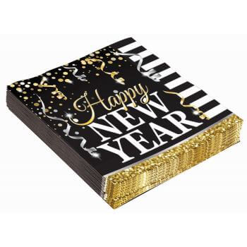 Happy New Year Napkins (16ct) - SKU:F79637 - UPC:721773796371 - Party Expo