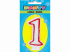 Number '1' Deluxe Birthday Candle - SKU:360-1 - UPC:011179360017 - Party Expo