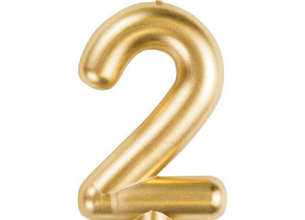 Number '2' Cake Candle - Gold - SKU:339955 - UPC:039938619701 - Party Expo