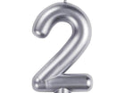 Number '2' Cake Candle - Silver - SKU:339965 - UPC:039938619800 - Party Expo