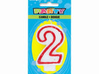 Number '2' Deluxe Birthday Candle - SKU:360-2 - UPC:011179360024 - Party Expo
