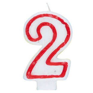 Number '2' Deluxe Birthday Candle - SKU:360-2 - UPC:011179360024 - Party Expo