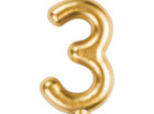 Number '3' Cake Candle - Gold - SKU:339956 - UPC:039938619718 - Party Expo