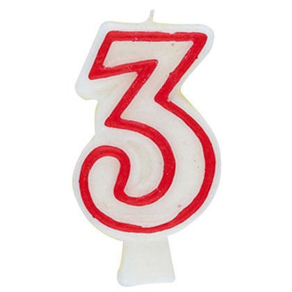 Number '3' Deluxe Birthday Candle - Party Expo
