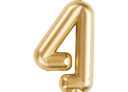 Number '4' Cake Candle - Gold - SKU:339957 - UPC:039938619725 - Party Expo