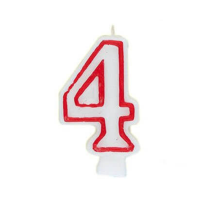 Number '4' Deluxe Birthday Candle - SKU:360-4 - UPC:011179360048 - Party Expo