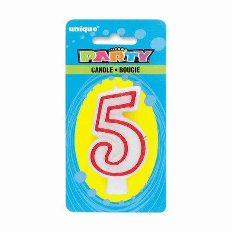 Number '5' Deluxe Birthday Candle - SKU:360-5 - UPC:011179360055 - Party Expo