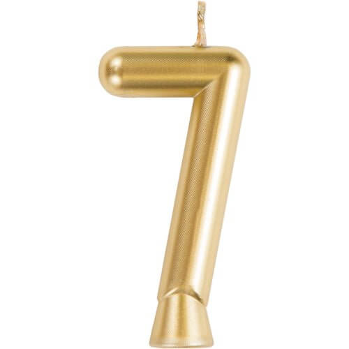 Number '7' Cake Candle - Gold - SKU:339960 - UPC:039938619756 - Party Expo