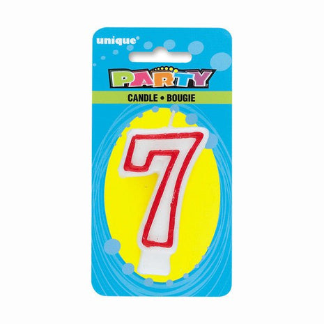Number '7' Deluxe Birthday Candle - SKU:360-7 - UPC:011179360079 - Party Expo