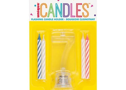 Number '7' Flashing Candle Holder with Birthday Candle - SKU:37537 - UPC:011179375370 - Party Expo