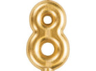 Number '8' Cake Candle - Gold - SKU:339961 - UPC:039938619763 - Party Expo