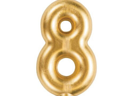 Number '8' Cake Candle - Gold - SKU:339961 - UPC:039938619763 - Party Expo