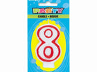 Number '8' Deluxe Birthday Candle - SKU:360-8 - UPC:011179360086 - Party Expo