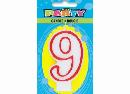 Number '9' Deluxe Birthday Candle - SKU:360-9 - UPC:011179360093 - Party Expo