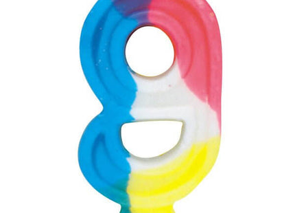 Rainbow Number Birthday Candle #9 - SKU:350-9 - UPC:011179350094 - Party Expo