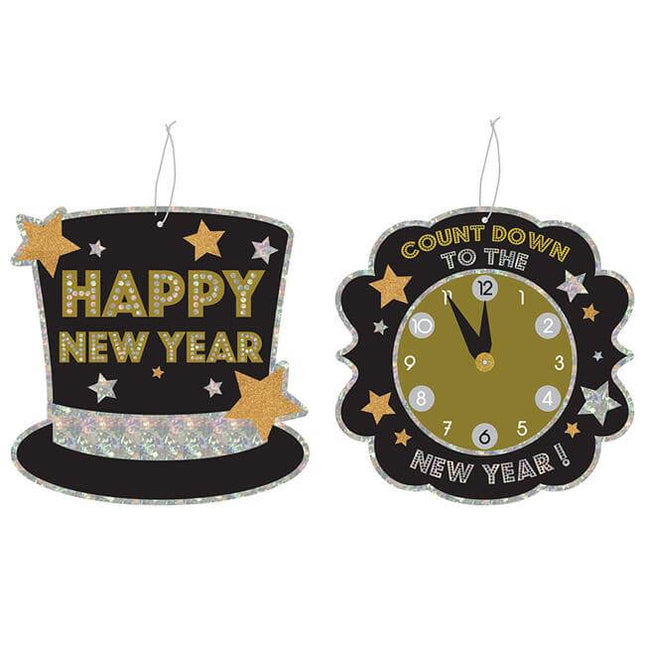 NY 10" Hologram Hanging Decoration (1 count) - SKU:NY427 - UPC:677916868736 - Party Expo