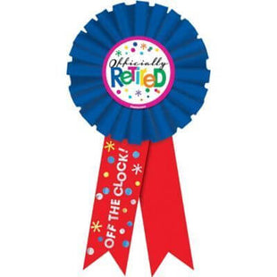 Officially Retired - Award Ribbon - SKU:210381 - UPC:013051595999 - Party Expo