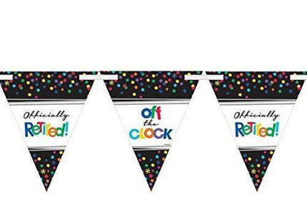 Officially Retired - Retirement Party Pennant Banner Kit - SKU:120220 - UPC:013051594589 - Party Expo