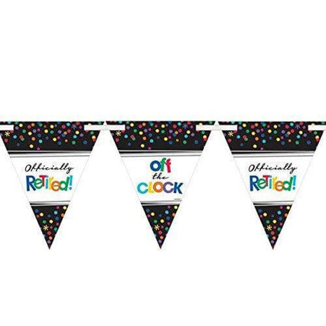 Officially Retired - Retirement Party Pennant Banner Kit - SKU:120220 - UPC:013051594589 - Party Expo