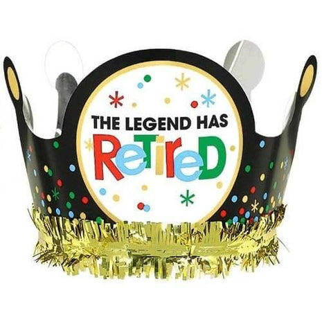 Officially Retired - "The Legend Has Retired" Crown - SKU:251552 - UPC:013051755034 - Party Expo