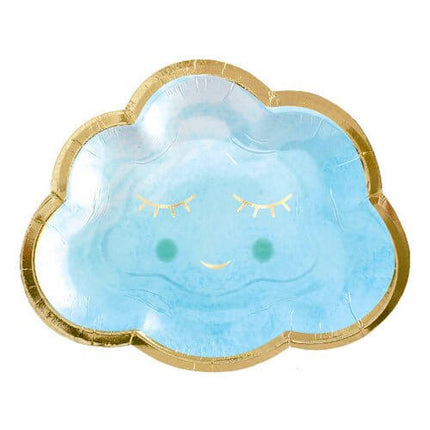 'Oh Baby' Boy Cloud Shaped Plates - Party Expo