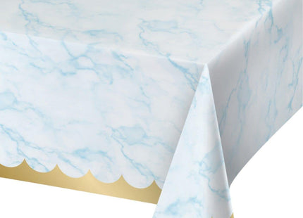 "Oh Baby" Marble Paper Tablecover - Blue - SKU:353980 - UPC:039938837150 - Party Expo