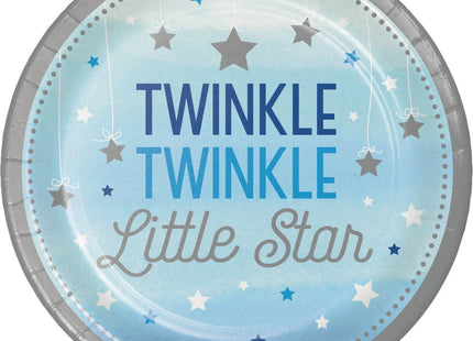 One Little Star Boy - 9" Twinkle Twinkle Little Star Dinner Plates (8ct) - SKU:322229 - UPC:039938389543 - Party Expo