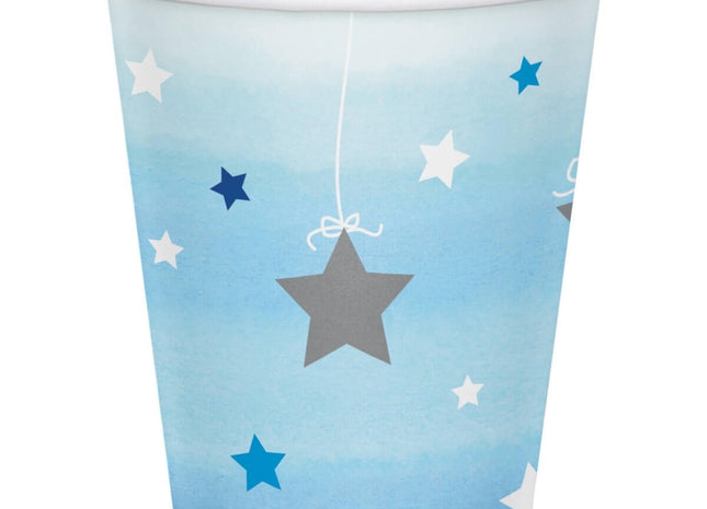 One Little Star Boy - 9oz Twinkle Twinkle Little Star Paper Cups (8ct) - SKU:322234 - UPC:039938389598 - Party Expo