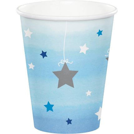 One Little Star Boy - 9oz Twinkle Twinkle Little Star Paper Cups (8ct) - SKU:322234 - UPC:039938389598 - Party Expo