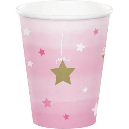 One Little Star Girl - 9oz Paper Cups (8ct) - SKU:322254 - UPC:039938389796 - Party Expo