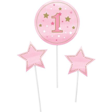 One Little Star Girl - Centerpiece Sticks (3ct) - SKU:322261 - UPC:039938389864 - Party Expo