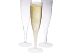 One Piece Plastic Champagne Flutes Box Set - Clear (25pcs) - SKU:N525 - UPC:098382625218 - Party Expo