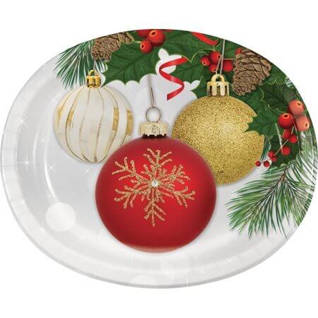 Christmas Ornament Elegance - Oval Platter - SKU:333360 - UPC:039938523794 - Party Expo