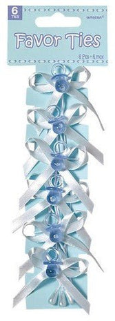 Pacifier Favor Ties - Blue - SKU:382350 - UPC:048419745136 - Party Expo