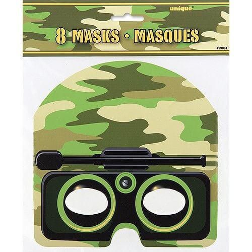 Paper Camo Masks (8ct) - SKU:29031 - UPC:011179290314 - Party Expo
